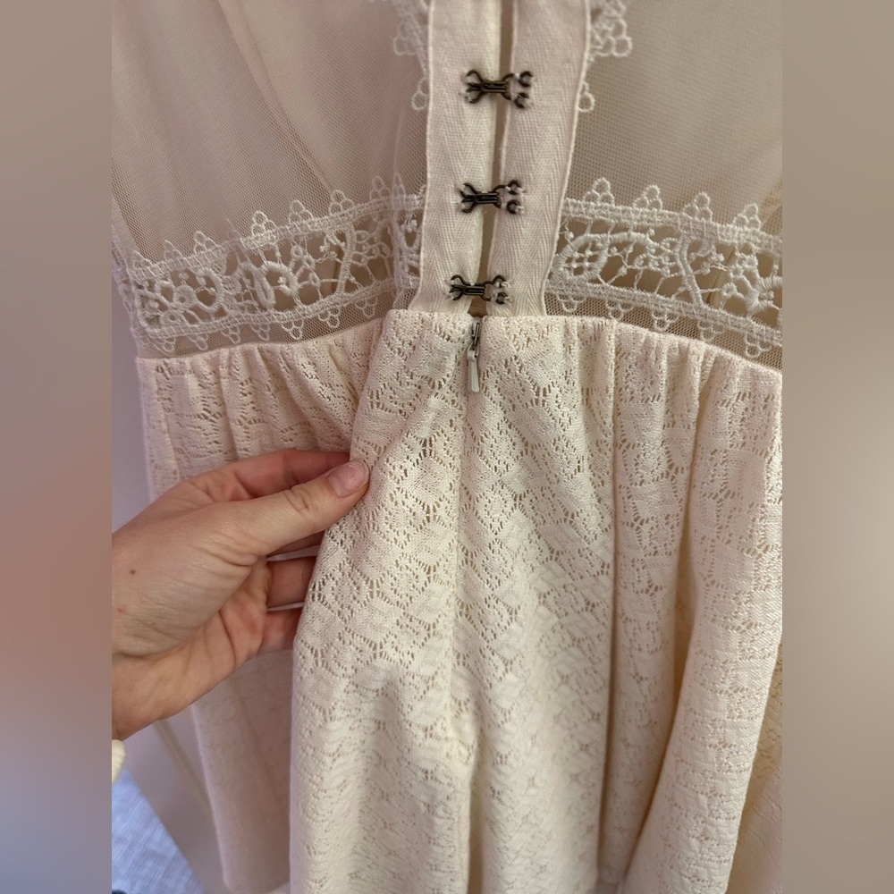 Free People Victoria Ecru Lace Dress in Cream - Picture 8 of 11